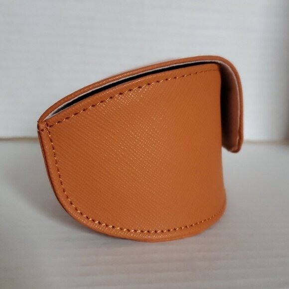 Tory Burch DESIGNER LOGO Orange Sunglasses Glasses Case VEGAN Leather - Picture 3 of 11